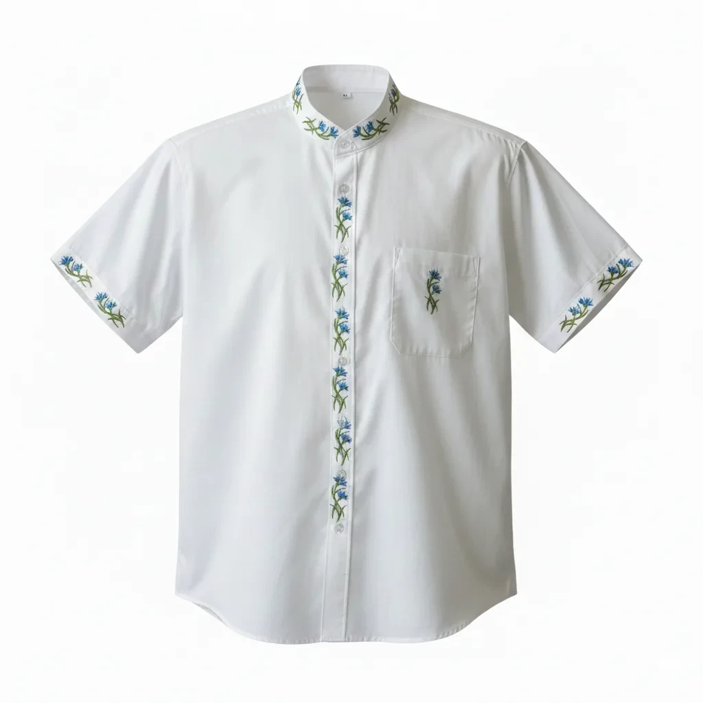 Camisa bordada con claveles
